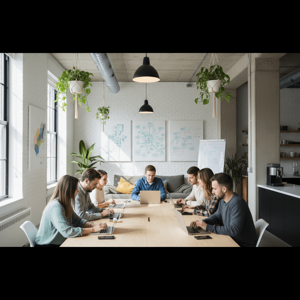 Giovani professionisti al lavoro in startup